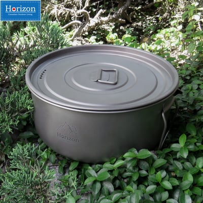 Horizon 天際線 純鈦戶外野營鍋/純鈦湯鍋1.8L│輕量，重量不到280g│可直火使用，好清洗不易生鏽2