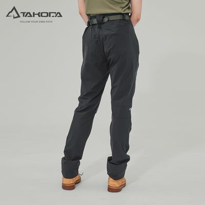 TAKODA 輕量彈性吸濕排汗速乾長褲 女款 鐵灰/黑4
