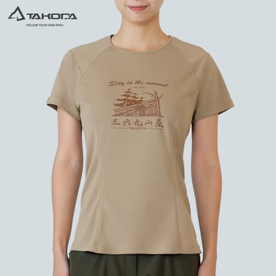 TAKODA  Ogle 環保機能短袖印花系列-369山莊 女款 兩色2