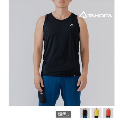 TAKODA Wi 環保機能速乾無袖背心 男款 黑/橙紅/黃 三色1
