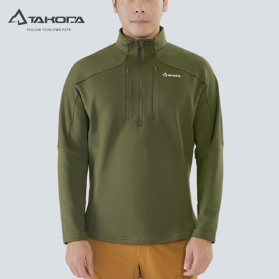 TAKODA Skan 厚版彈性刷毛套頭保暖衣 男款 兩色6