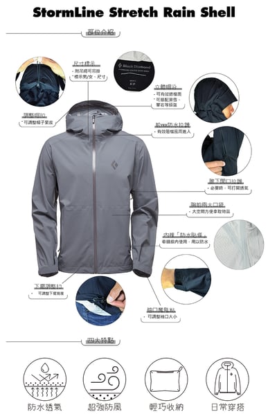 Black Diamond- STORMLINE STRETCH RAIN SHELL W 女款防水外套 多色 公司貨13