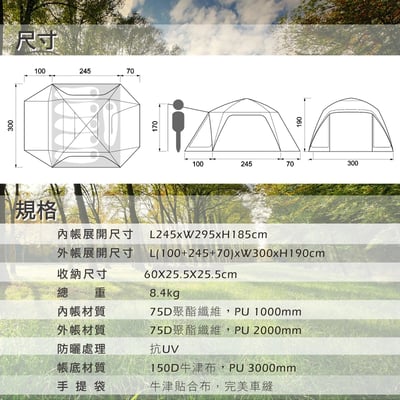 好野 Outthere 馬卡龍6人帳｜風尚迷彩｜全新配色｜寬敞易搭｜舒適耐用｜時尚美型7