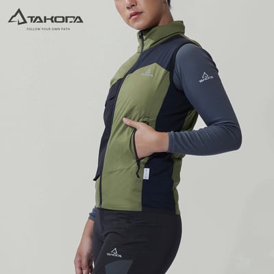 TAKODA  Okaga 輕量防風科技保溫棉登山背心 女款 黑色/軍綠 兩色12