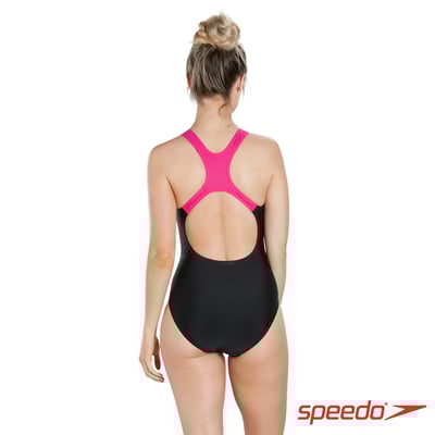 Speedo 女 運動連身泳裝 Gala Logo Medalist/三色可選9