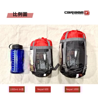CARIBEE Nepal 600 / 1000 壓縮型睡袋/3D Power-loft中空纖維/PFC FREE環保友善環境/旅遊/露營/公司貨12