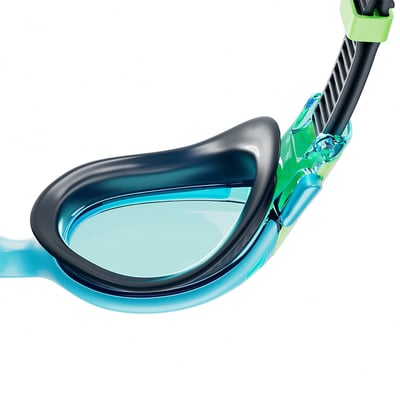 Speedo 兒童 運動泳鏡 Biofuse 2.0 超音速藍/螢光綠5