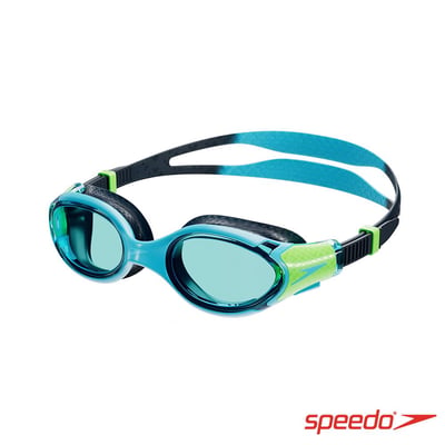 Speedo 兒童 運動泳鏡 Biofuse 2.0 超音速藍/螢光綠1