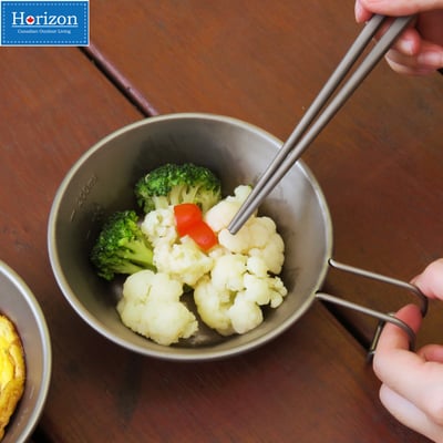 Horizon 天際線 純鈦野營雪拉碗 (300ml/450ml)│雪拉杯│露營碗│握柄牢固不彎折不燙手｜登山野營純鈦餐具│好物嚴選8