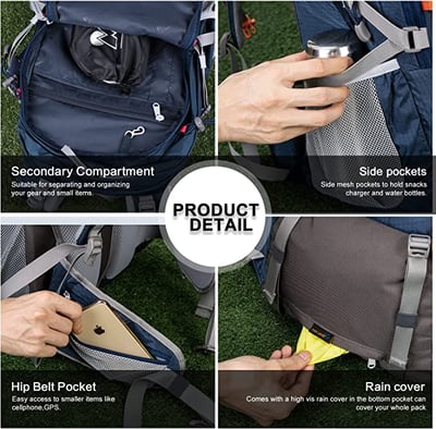 MOUNTAINTOP Unisex Backpack 40L 健行背包 附防雨罩 四色可選7