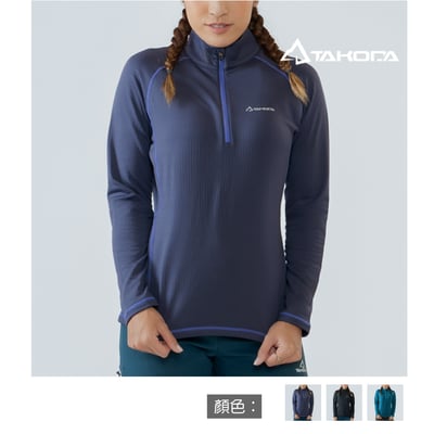 TAKODA  Maka 環保方格刷毛拉鍊保暖衣 女款 三色1