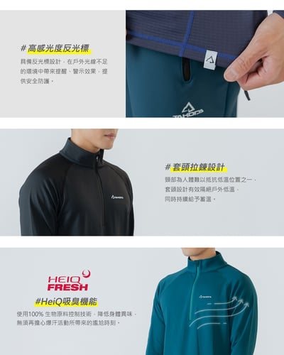 TAKODA Maka 環保方格刷毛拉鍊保暖衣 男款 三色5