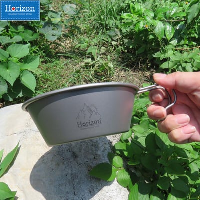 Horizon 天際線 純鈦野營雪拉碗 (300ml/450ml)│雪拉杯│露營碗│握柄牢固不彎折不燙手｜登山野營純鈦餐具│好物嚴選18