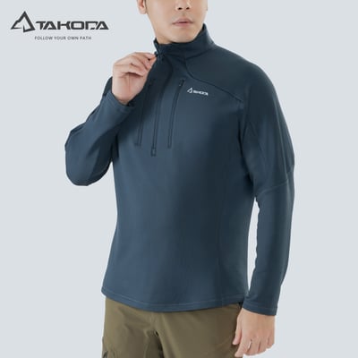 TAKODA Skan 厚版彈性刷毛套頭保暖衣 男款 兩色3