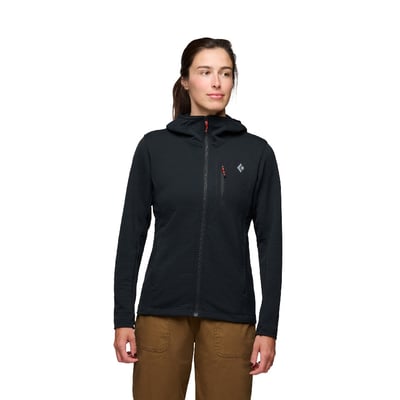 【Black Diamond】 W's Diverge Full Zip Hoody 女款保暖連帽外套 攀岩 休閒 外出 登山 跑步 黑色2