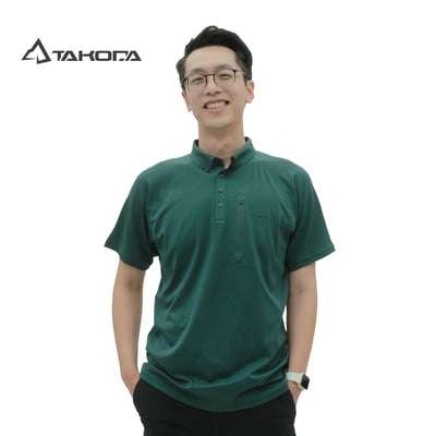 TAKODA Tipi 排汗吸臭都會休閒 POLO衫 男款 針葉綠1