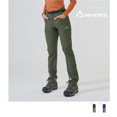 TAKODA 抗撕裂防風防潑登山長褲 女款 橄欖綠/藏青1