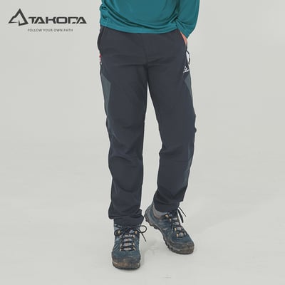 TAKODA 輕量彈性吸濕排汗速乾長褲 男款 黑色3