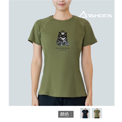 TAKODA Ogle 環保機能短袖印花系列-臺灣黑熊 女款 兩色1