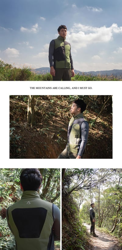 TAKODA  Okaga 輕量防風科技保溫棉登山背心 男款 橄藍綠/黑色 兩色10