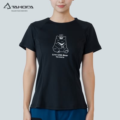 TAKODA Ogle 環保機能短袖印花系列-臺灣黑熊 女款 兩色5