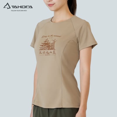 TAKODA  Ogle 環保機能短袖印花系列-369山莊 女款 兩色3