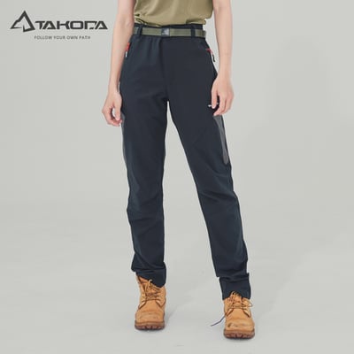 TAKODA 輕量彈性吸濕排汗速乾長褲 女款 鐵灰/黑11