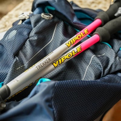 VIPOLE Trekker Violet鋁合金雙快調登山杖 粉 /7075鋁合金/義大利製造/雙系統快扣+旋鈕/維修保固12