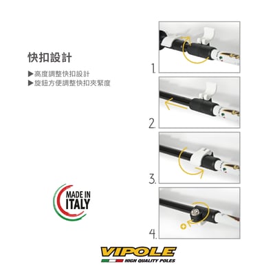 VIPOLE WALKER QL120雙快調拐杖型登山杖 雙系統調節 健行 公司貨 維修保固4