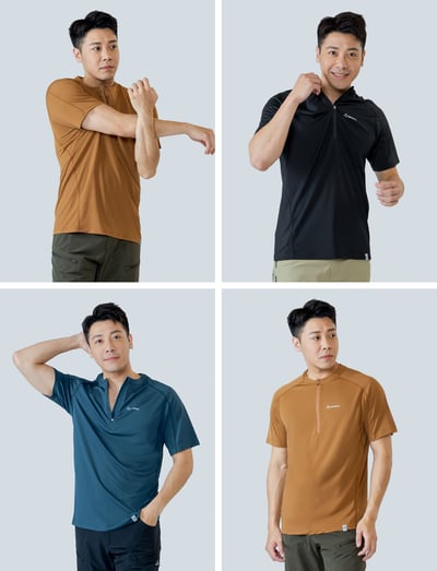TAKODA Wi 環保機能輕量排汗半開襟短袖 男款 三色12