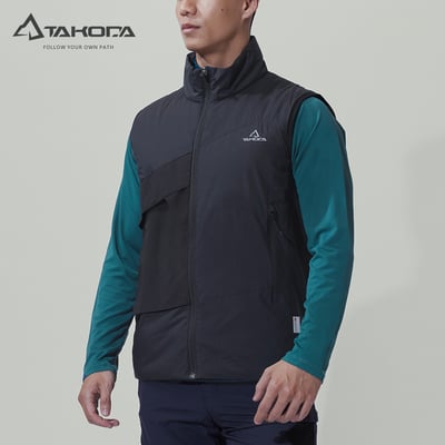 TAKODA  Okaga 輕量防風科技保溫棉登山背心 男款 橄藍綠/黑色 兩色13