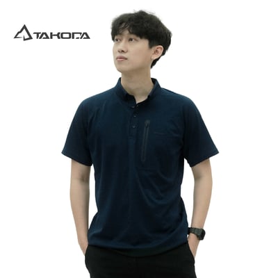 TAKODA Tipi 排汗吸臭都會休閒 POLO衫 男款 藏青色1