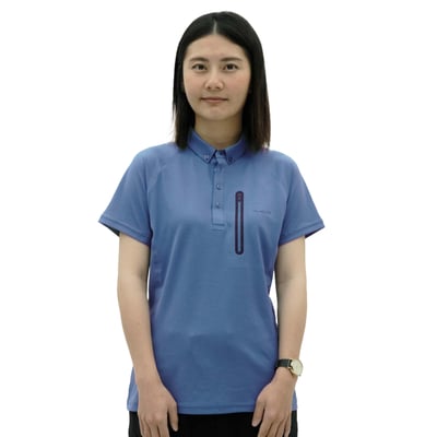 TAKODA Tipi 排汗吸臭都會休閒 POLO衫 女款 灰丁寧藍4