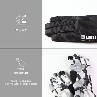 WELL FIT KEVLAR印花防水觸控通勤手套-東京灰/灰黑城市幾何5