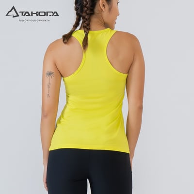 TAKODA Wi 環保機能速乾無袖背心 女款 橙紅/黑/黃 三色9