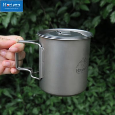 Horizon 天際線 純鈦戶外野營馬克杯雙杯組 (750ml+420ml)3
