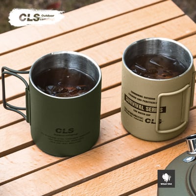 CLS 不鏽鋼雙層保溫杯 320ml 摺疊杯 斷熱杯 登山 露營 咖啡杯2
