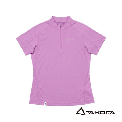 TAKODA Wi 環保機能輕量排汗拉鍊短袖 女款 淺藍/粉紫/芥末黃13