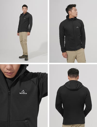 TAKODA  Skan 中層刷毛連帽外套 男款 黑色/暗岩藍 兩色16