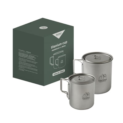 Horizon 天際線 純鈦戶外野營馬克杯雙杯組 (750ml+420ml)10