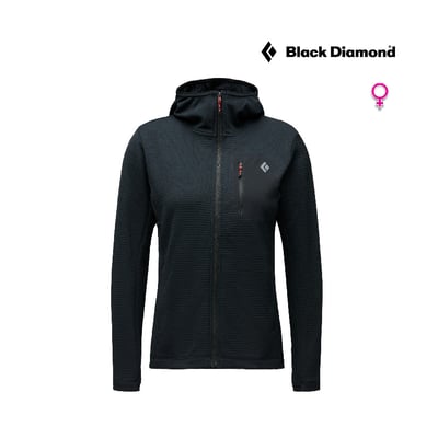 【Black Diamond】 W's Diverge Full Zip Hoody 女款保暖連帽外套 攀岩 休閒 外出 登山 跑步 黑色1