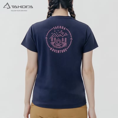 TAKODA Tipi 女純棉短袖印花系列-露營去 女款 兩色5