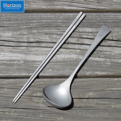 Horizon 天際線 純鈦戶外野營餐湯勺、野營餐筷1