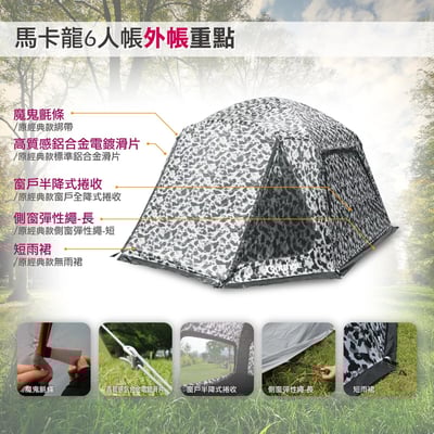 好野 Outthere 馬卡龍6人帳｜風尚迷彩｜全新配色｜寬敞易搭｜舒適耐用｜時尚美型3