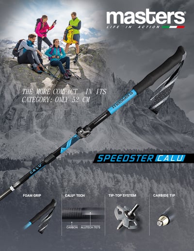 MASTERS Speedster Calu超短卡魯登山杖 碳纖維鋁合金複合材料 義大利製5