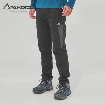 TAKODA 輕量彈性吸濕排汗速乾長褲 男款 黑色2