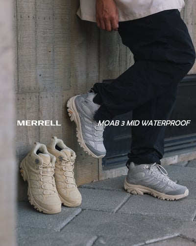 Merrell Moab 3 Mid Waterproof 防水輕量登山健行鞋 男/女款 鵝黃色15