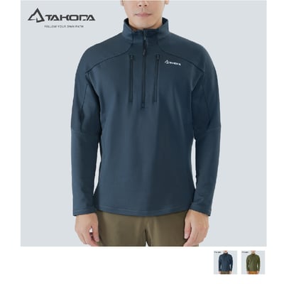 TAKODA Skan 厚版彈性刷毛套頭保暖衣 男款 兩色1