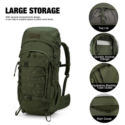 Mountaintop 50L 戰術軍用裝備包 登山包 附防雨罩 MPA597319