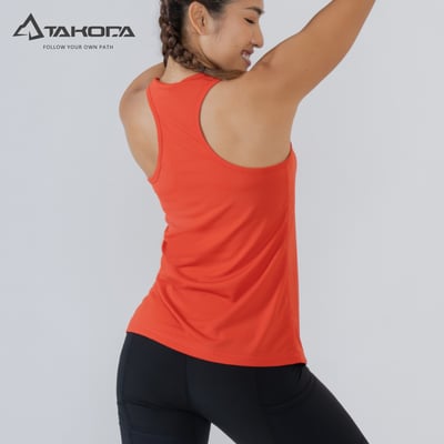 TAKODA Wi 環保機能速乾無袖背心 女款 橙紅/黑/黃 三色4